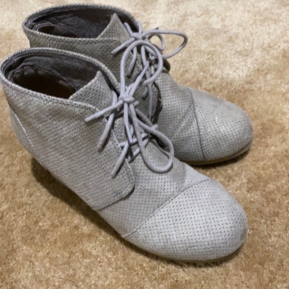 Charcoal Tan Wedge Boots